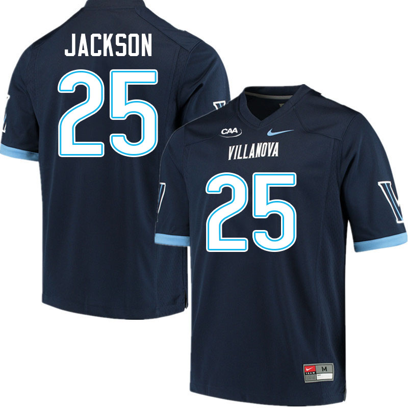 Villanova Wildcats #25 Amari Jackson College Football Jerseys Stitched-Navy